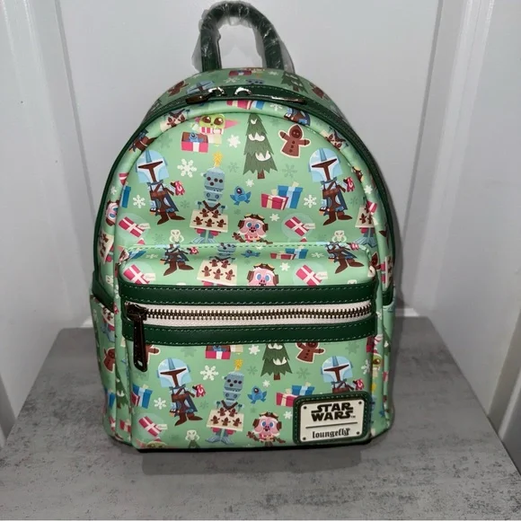 Loungefly Star Wars The Mandalorian Chibi Holidays Backpack - Picture 1 of 6